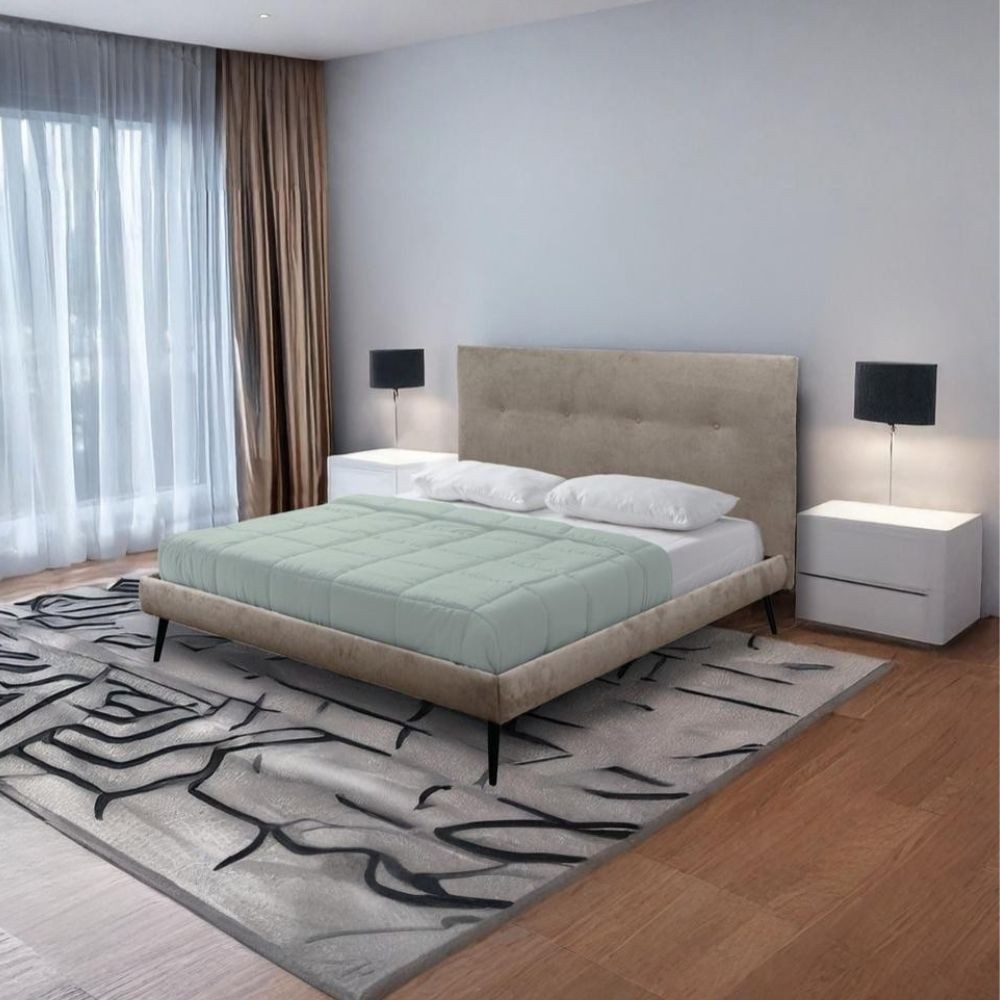Letto matrimoniale con rete inclusa Stiletto tessuto colore Tortora