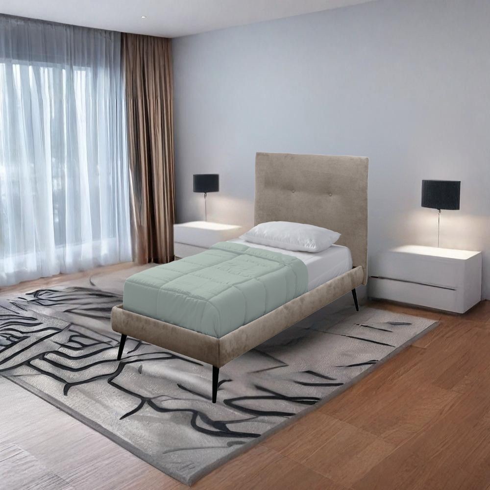 Letto singolo con rete inclusa Stiletto tessuto colore Tortora