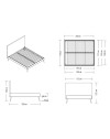 Letto matrimoniale Stiletto con rete fissa colore Enjoy grigio chiaro