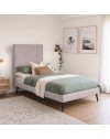 Letto singolo con rete inclusa Stiletto tessuto Enjoy grigio chiaro