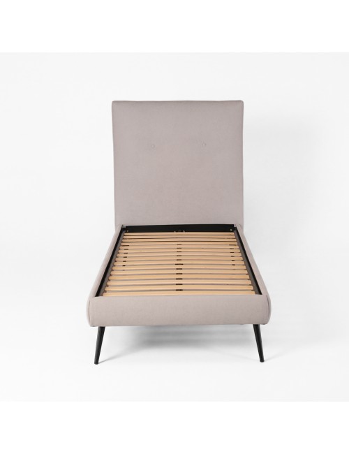 Letto singolo con rete inclusa Stiletto tessuto Enjoy grigio chiaro