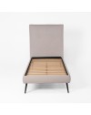 Letto singolo con rete inclusa Stiletto tessuto Enjoy grigio chiaro