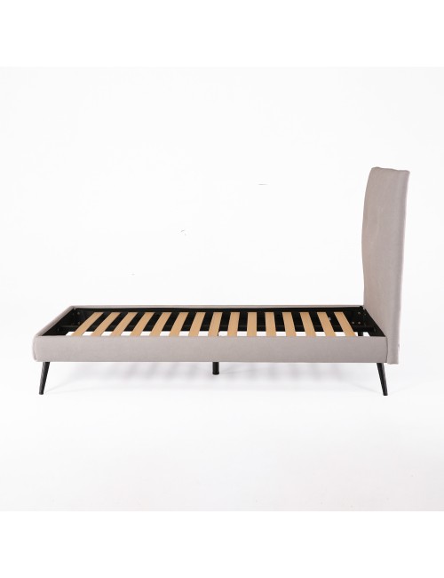 Letto singolo con rete inclusa Stiletto tessuto Enjoy grigio chiaro