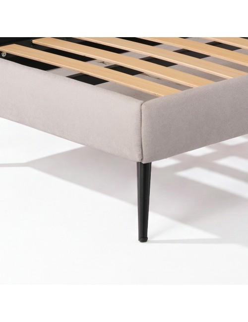 Letto singolo con rete inclusa Stiletto tessuto Enjoy grigio chiaro