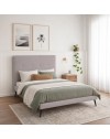 Letto una piazza e mezza con rete inclusa Stiletto tessuto Enjoy grigio chiaro