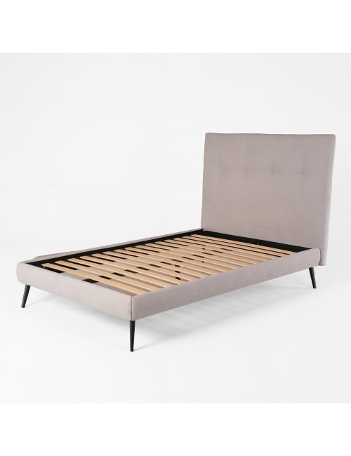 Letto una piazza e mezza con rete inclusa Stiletto tessuto Enjoy grigio chiaro