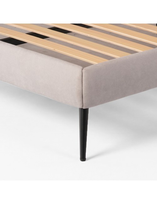 Letto una piazza e mezza con rete inclusa Stiletto tessuto Enjoy grigio chiaro