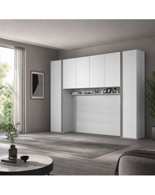 Armadio a ponte bianco frassino Ettore 288x55x236H