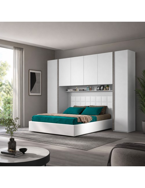 Armadio a ponte bianco frassino Ettore 288x55x236H