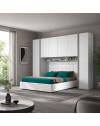 Armadio a ponte bianco frassino Ettore 288x55x236H