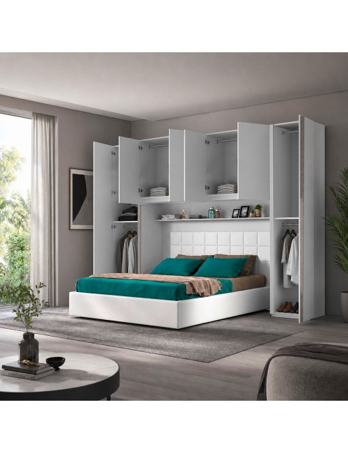 Armadio a ponte bianco frassino Ettore 288x55x236H