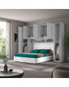 Armadio a ponte bianco frassino Ettore 288x55x236H
