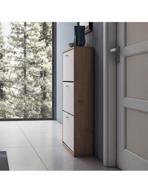 Scarpiera Slim 3 Ante a Ribalta Scocca Nodo e Ante Bianco Made in Italy – Capienza 9 Paia