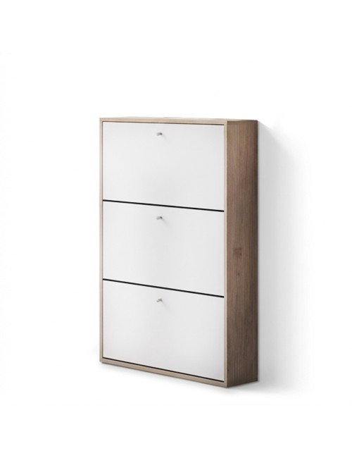 Scarpiera Slim 3 Ante a Ribalta Scocca Nodo e Ante Bianco Made in Italy – Capienza 9 Paia