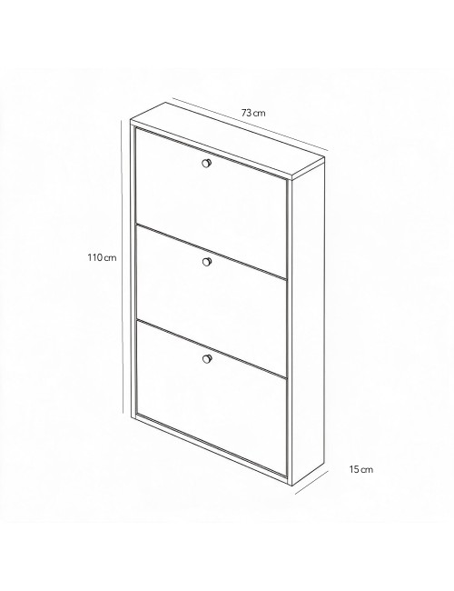 Scarpiera Slim 3 Ante a Ribalta Scocca Nodo e Ante Bianco Made in Italy – Capienza 9 Paia