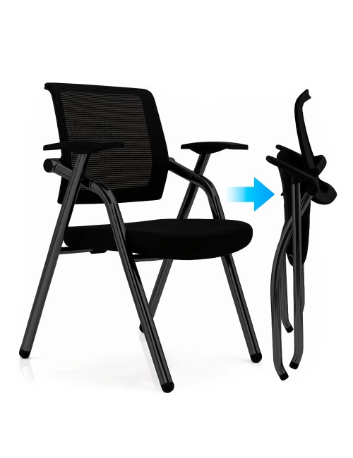 Sedia pieghevole da Ufficio Fabula con Schienale in Rete e Gambe in metallo nero