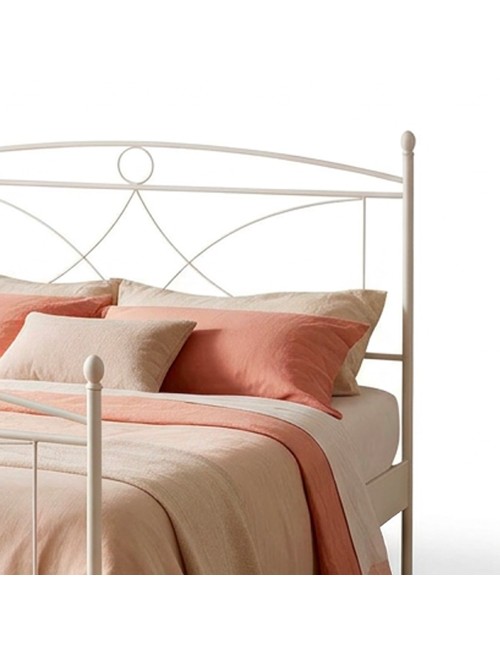 Letto Matrimoniale Alice in Ferro Battuto Bianco Opaco 160x190 cm