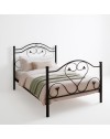 Letto una piazza e mezza in Ferro Battuto Cuore Nero Made in Italy