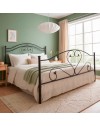 Letto Matrimoniale in Ferro Battuto Cuore Nero Made in Italy
