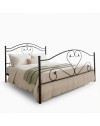 Letto Matrimoniale in Ferro Battuto Cuore Nero Made in Italy