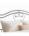 Letto Matrimoniale in Ferro Battuto Cuore Nero Made in Italy