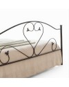 Letto Matrimoniale in Ferro Battuto Cuore Nero Made in Italy