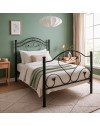 Letto singolo in Ferro Battuto Cuore Nero Made in Italy