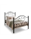 Letto singolo in Ferro Battuto Cuore Nero Made in Italy
