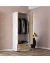 Armadio 911842 a 2 Ante e 2 Cassetti Bianco e Olmo Made in Italy