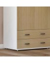 Armadio 911842 a 2 Ante e 2 Cassetti Bianco e Olmo Made in Italy
