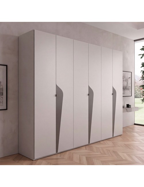 Camera da Letto Completa FRIDA Cashmere con Letto Contenitore e Armadio 6 Ante