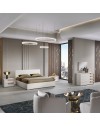 Camera da Letto Completa SABINA con Letto Contenitore e Armadio 6 Ante Cashmere e Noce Chiaro