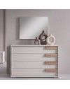 Camera da Letto Completa SABINA con Letto Contenitore e Armadio 6 Ante Cashmere e Noce Chiaro