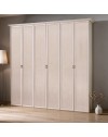 Armadio 6 Ante Battenti Epoca Patinato Beige L 271 cm Classico Elegante