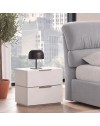 Camera da Letto Completa Milva con Letto Contenitore Sofaback Grigio, Armadio Scorrevole Ante Specchiate Cashmere