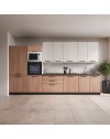 Cucina Completa Meraviglia XL 375 cm Reversibile Rovere Gessato Naturale e Bianco