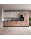 Cucina Completa Meraviglia XL 375 cm Reversibile Rovere Gessato Naturale e Bianco