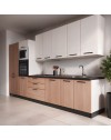 Cucina Completa Meraviglia XL 375 cm Reversibile Rovere Gessato Naturale e Bianco