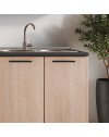 Cucina Completa Meraviglia XL 375 cm Reversibile Rovere Gessato Naturale e Bianco