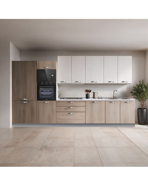 Cucina Completa Meraviglia XL Reversibile 375 cm Olmo e Bianco Frassinato