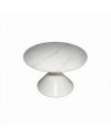 Set 2 tavolini da salotto rotondi Punto con piano effetto marmo bianco e gambe in metallo