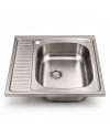 Lavello cucina quadrato da appoggio 60x60x15H una vasca inox SA24