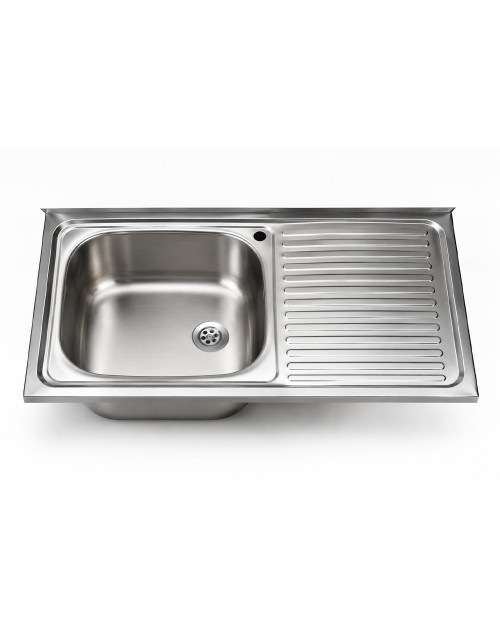Lavello appoggio SA9050 1 vasca con gocciolatoio destro 90x50 cm. inox