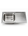 Lavello appoggio SA9050 1 vasca con gocciolatoio destro 90x50 cm. inox