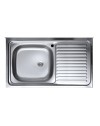 Lavello appoggio SA9050 1 vasca con gocciolatoio destro 90x50 cm. inox