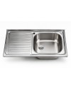 Lavello appoggio SA9050 1 vasca con gocciolatoio sinistro 90x50 cm. inox