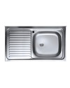 Lavello appoggio SA9050 1 vasca con gocciolatoio sinistro 90x50 cm. inox