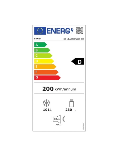 Frigorifero Sharp SJ-NBA31IEWGD combinato No Frost 331 L bianco classe D