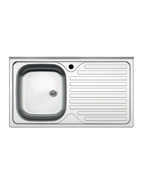Lavello appoggio SA10050 1 vasca con gocciolatoio destro 100x50 cm. inox