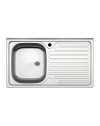 Lavello appoggio SA10050 1 vasca con gocciolatoio destro 100x50 cm. inox